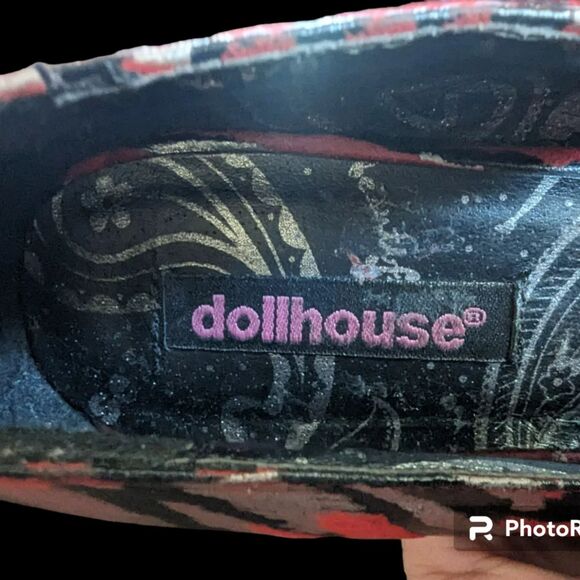 DOLLHOUSE Stiletto KINNAH Leopard / Tiger Pink-Red Black 4.5" heel - Picture 5 of 5